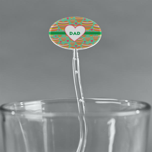 Custom Design - Clear Plastic 7" Stir Stick - Oval - Main