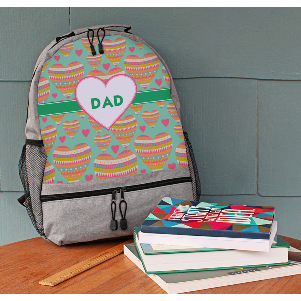 Custom Design - Large Backpack - Gray - On Desk