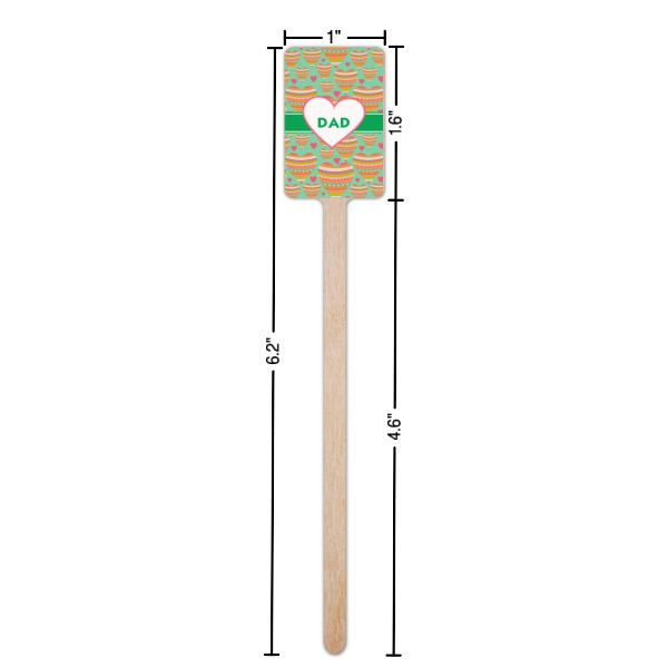Custom Design - Wooden 6.25" Stir Stick - Rectangular - Dimensions