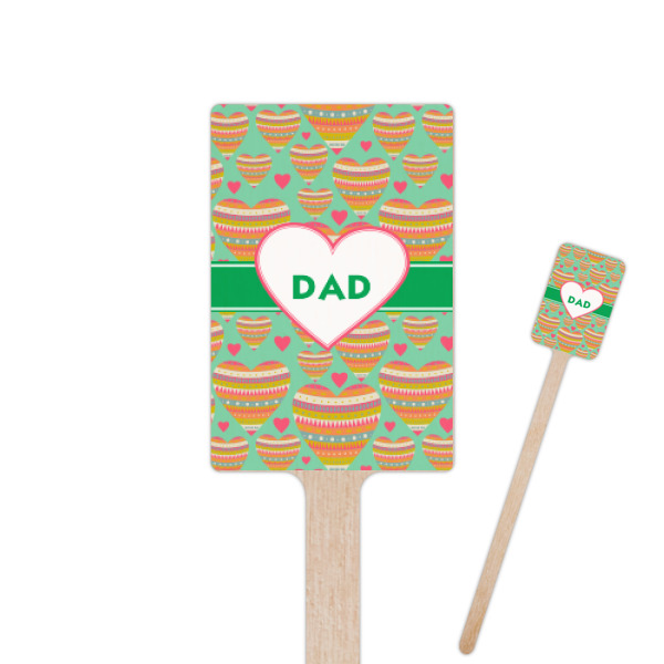 Custom Hearts Rectangle Wooden Stir Sticks (Personalized)