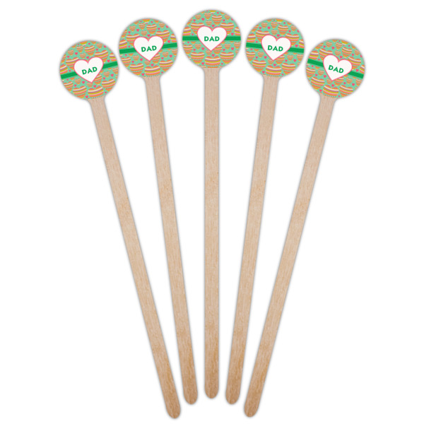 Custom Design - Wooden 7.5" Stir Stick - Round - Fan View