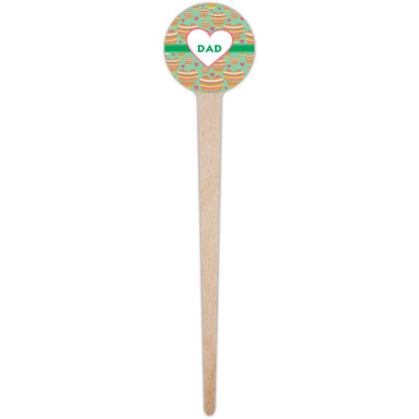 Custom Design - Wooden 4" Food Pick - Round - Single Pick