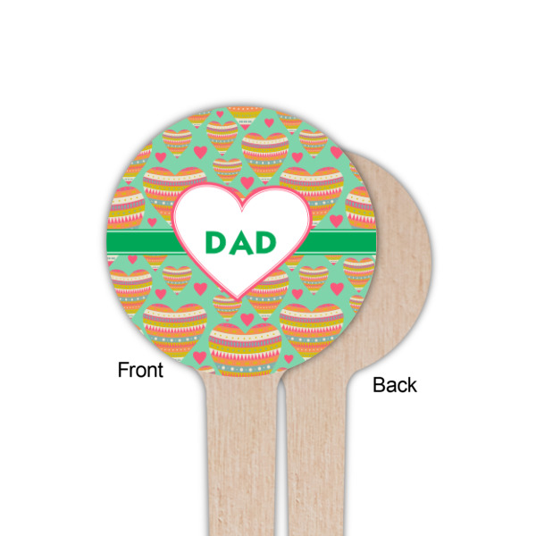 Custom Design - Wooden 4" Food Pick - Round - Single Sided - Front & Back