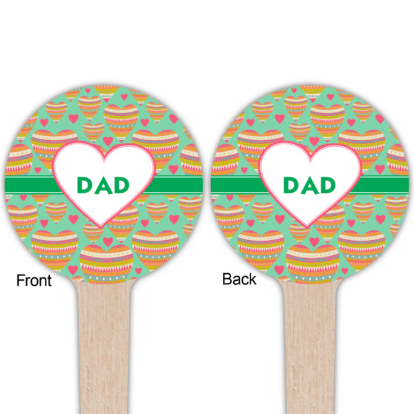 Custom Design - Wooden 4" Food Pick - Round - Double Sided - Front & Back