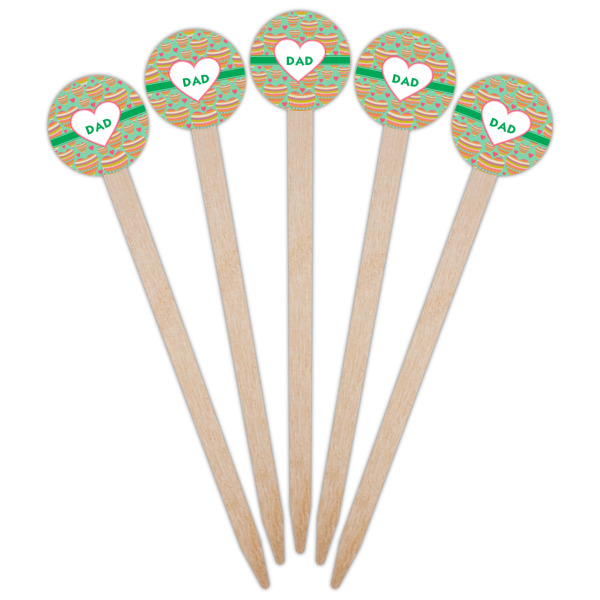 Custom Design - Wooden 6" Food Pick - Round - Fan View