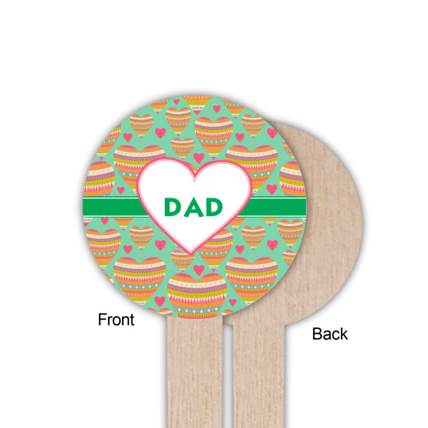 Custom Design - Wooden 6" Food Pick - Round - Single Sided - Front & Back