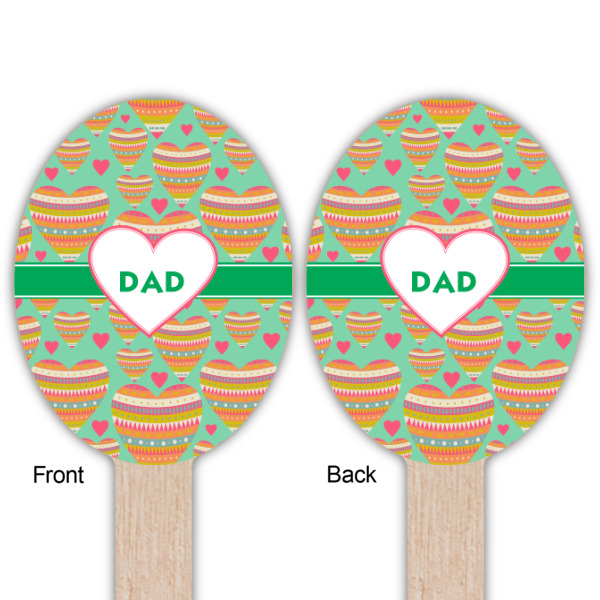 Custom Design - Wooden Food Pick - Oval - Double Sided - Front & Back