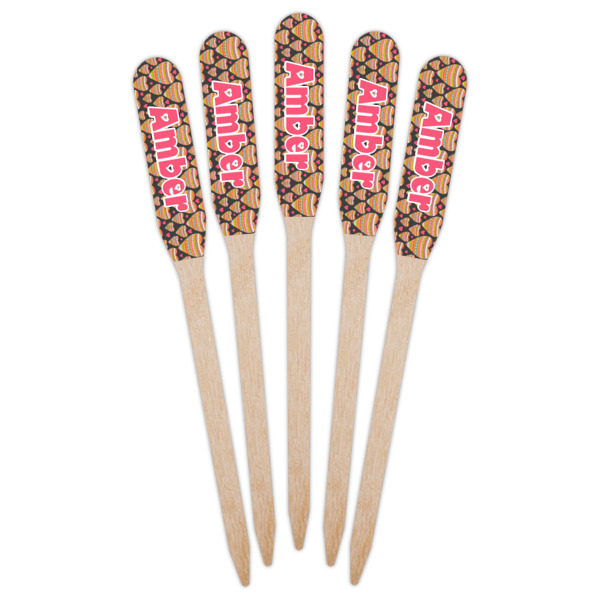 Custom Design - Wooden Food Pick - Paddle - Fan View