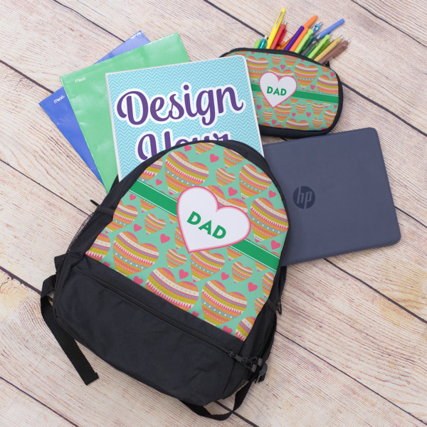 Custom Design - Large Backpack - Black - With Stuff