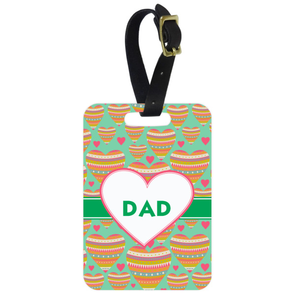 Custom Hearts Metal Luggage Tag w/ Monogram