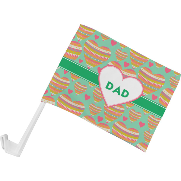 Custom Hearts Car Flag - Small w/ Monogram