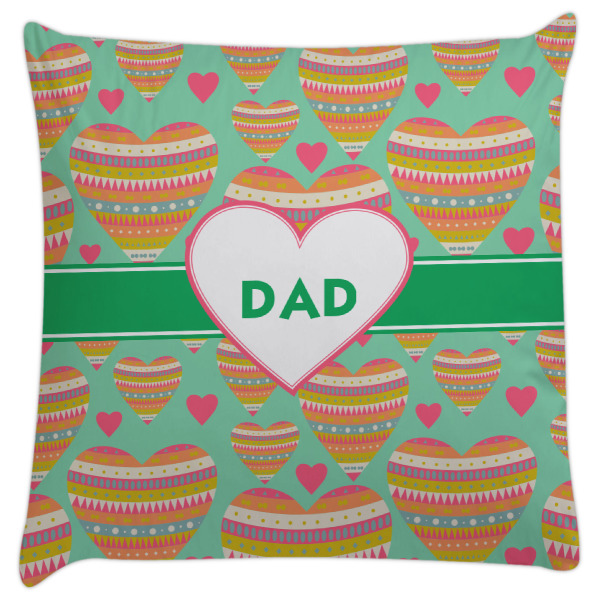 Custom Hearts Decorative Pillow Case w/ Monogram