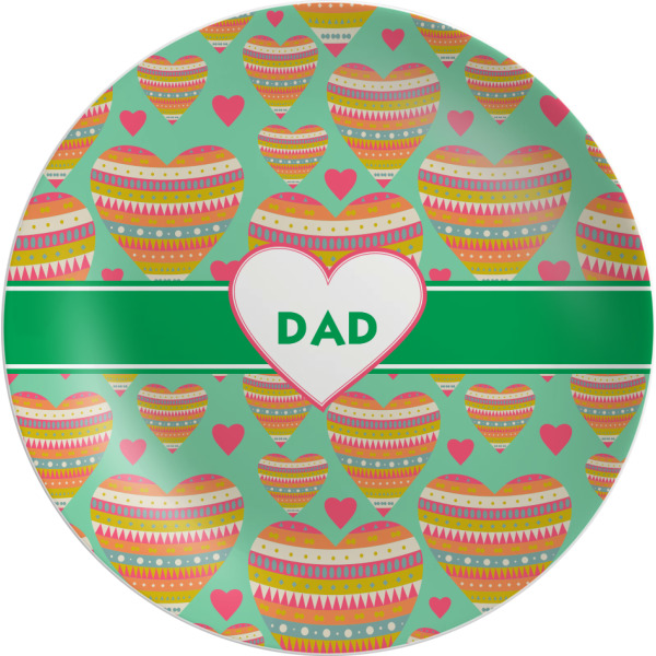 Custom Hearts Melamine Plate - 10" (Personalized)