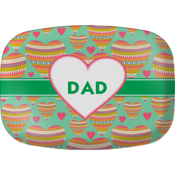 Custom Hearts Melamine Platter w/ Monogram