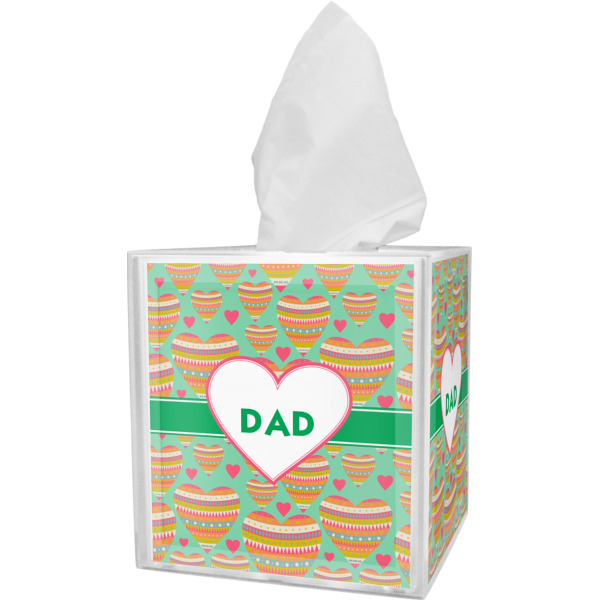 Custom Hearts Tissue Box Cover w/ Monogram