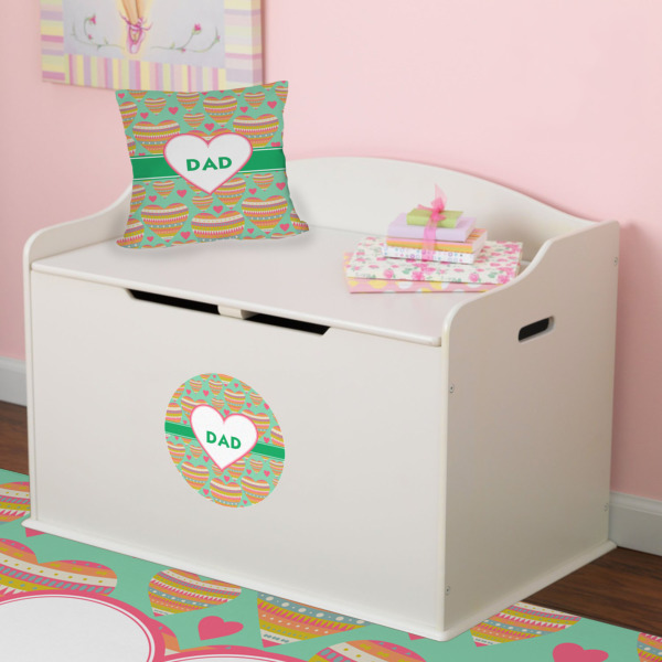 Custom Design - Round Wall Decal on Toy Chest