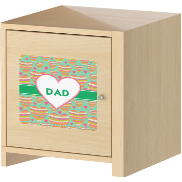 Custom Design - Square Wall Decal on Wooden Cabinet