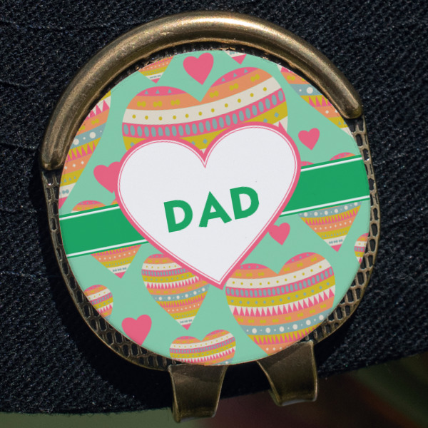 Custom Design - Golf Ball Marker Hat Clip - Gold - Close Up