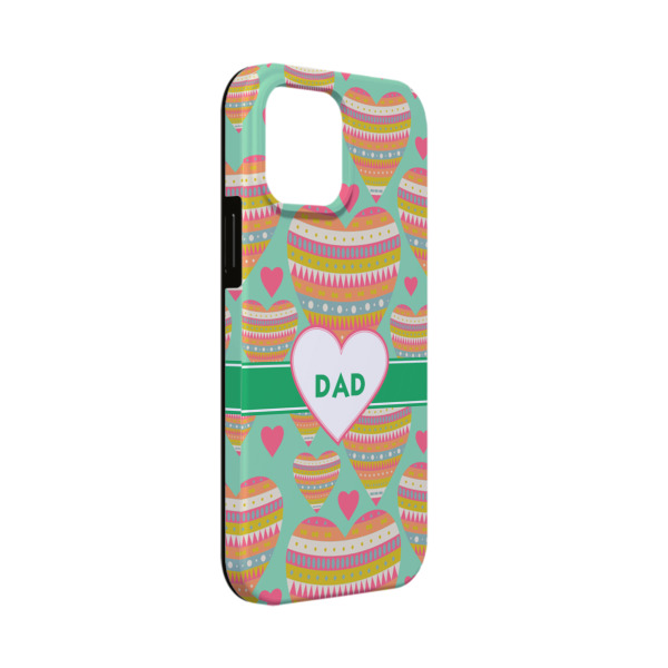 Custom Hearts iPhone Case - Rubber Lined - iPhone 13 Mini (Personalized)
