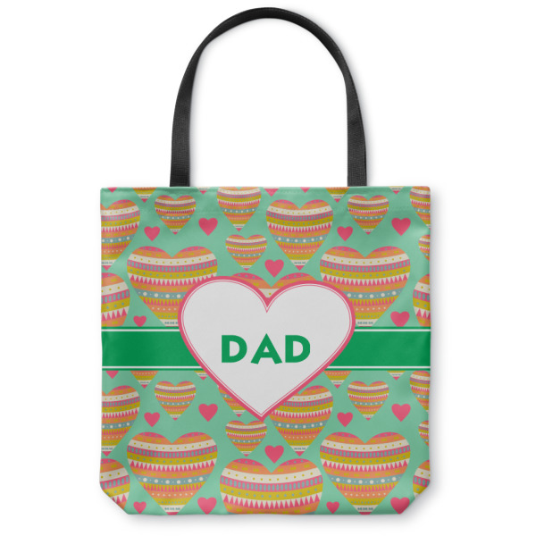 Custom Hearts Canvas Tote Bag (Personalized)