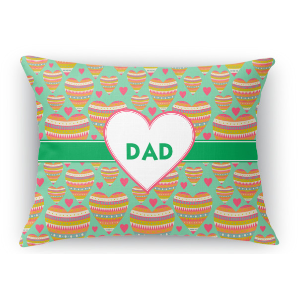 Custom Hearts Rectangular Throw Pillow Case (Personalized)