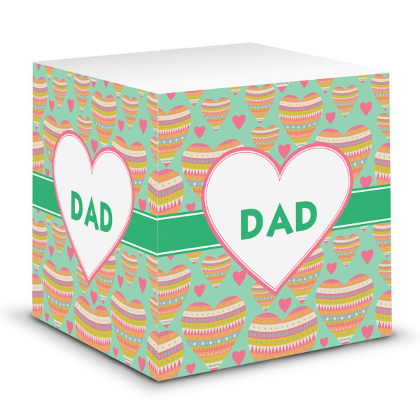 Custom Hearts Sticky Note Cube (Personalized)