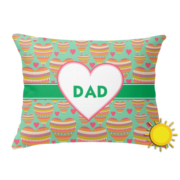 Custom Hearts Outdoor Throw Pillow (Rectangular) (Personalized)