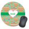 Hearts Round Mouse Pad (Personalized)