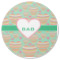 Hearts Round Rubber Backed Coaster (Personalized)