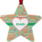 Hearts Metal Star Ornament - Double Sided w/ Monogram