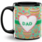 Hearts 11 Oz Coffee Mug - Black (Personalized)