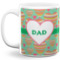 Hearts 11 Oz Coffee Mug - White (Personalized)