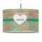 Hearts 12" Drum Pendant Lamp - Fabric (Personalized)