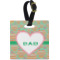 Hearts Plastic Luggage Tag - Square w/ Monogram