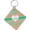 Hearts Diamond Plastic Keychain w/ Monogram
