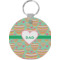 Hearts Round Plastic Keychain (Personalized)