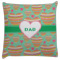 Hearts Decorative Pillow Case w/ Monogram