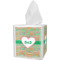 Hearts Tissue Box Cover w/ Monogram