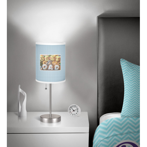 Custom Design - 8" Drum Lampshade - In Room