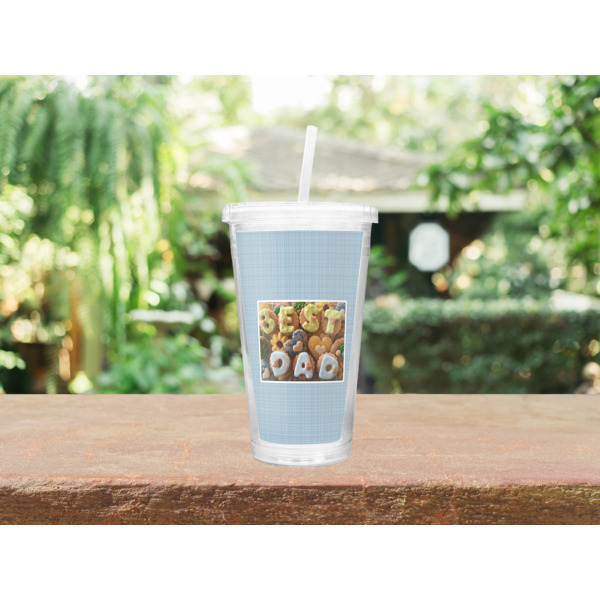 Custom Design - Double Wall Tumbler with Straw - Lifestyle