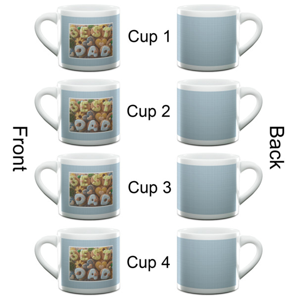 Custom Design - Double Shot Espresso Cup - Set of 4 - Front & Back