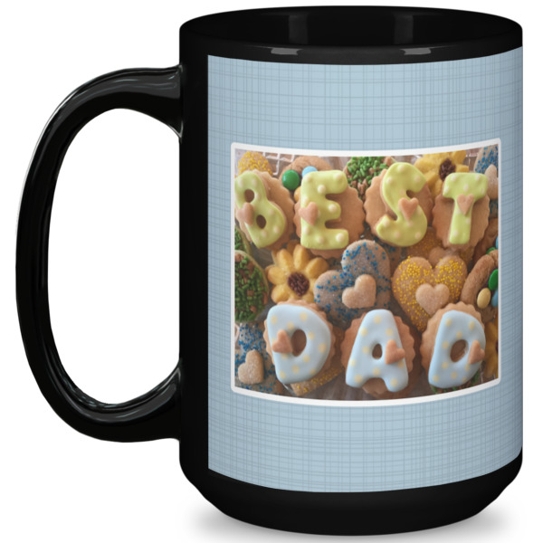 Custom Design Your Own 15 oz Coffee Mug - Black