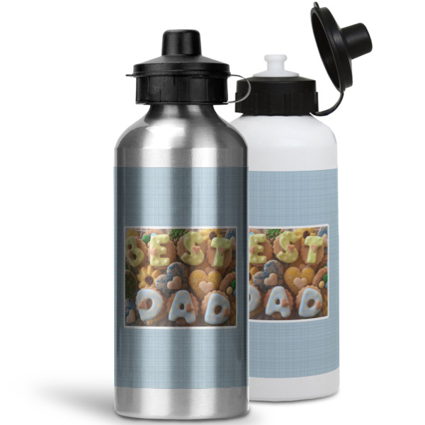 Custom Design - Aluminum Water Bottles - MAIN (white &silver)