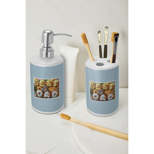 Custom Design - Ceramic Bathroom Accessories - LIFESTYLE (toothbrush holder & soap dispenser)