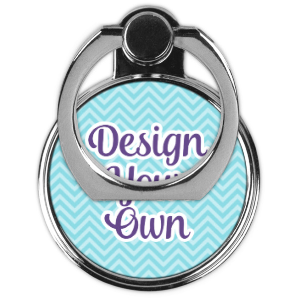 Custom Design - Cell Phone Ring Stand & Holder - Front (Collapsed)