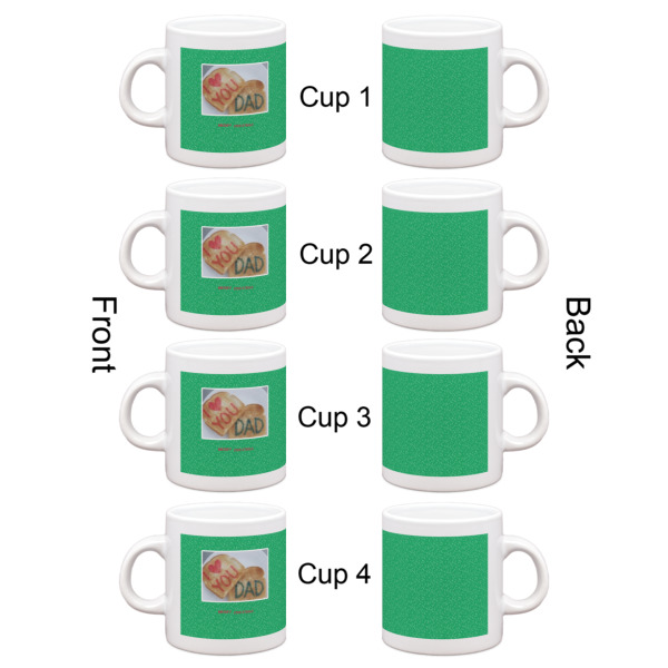 Custom Design - Single Shot Espresso Cup - Set of 4 - Front & Back