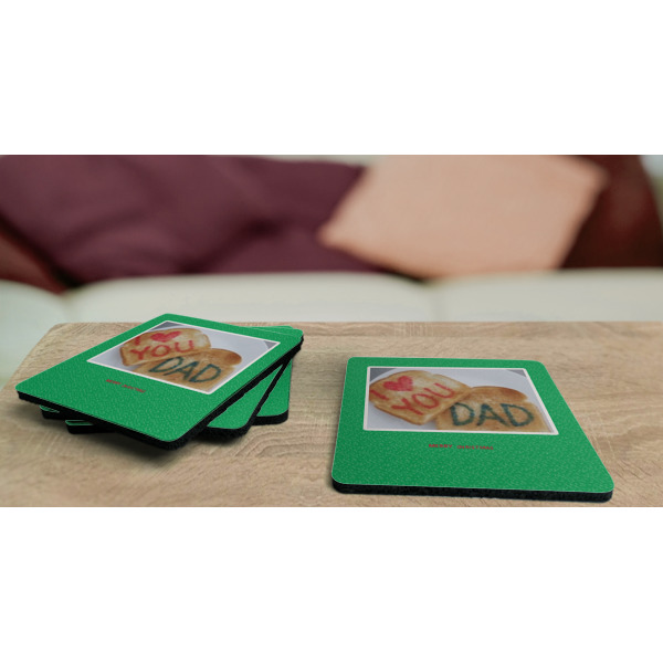 Custom Design - Coaster Rubber Back - On Coffee Table