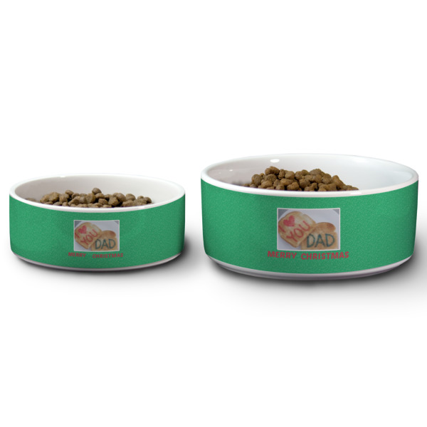 Custom Design - Ceramic Dog Bowls - Size Comparison