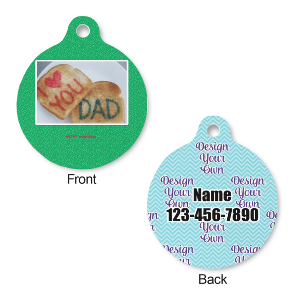 Custom Design - Round Pet ID Tag - Small - Front & Back View