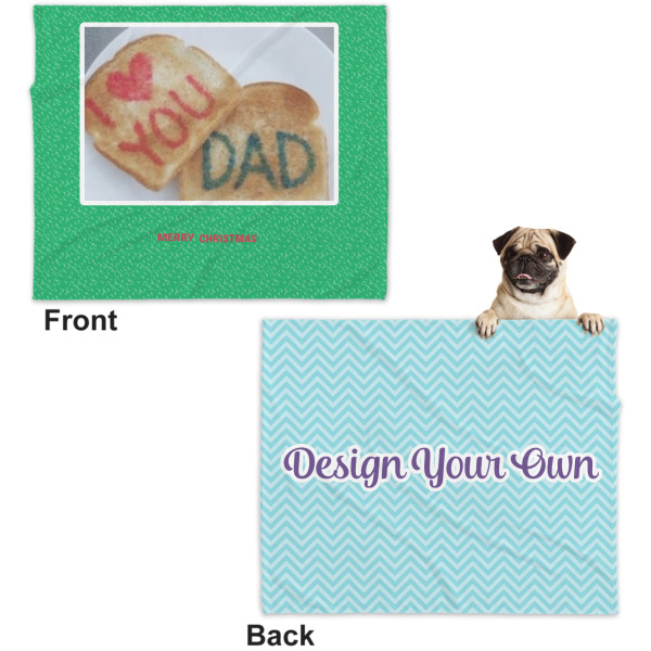 Custom Design - Microfleece Dog Blanket - Large- Front & Back